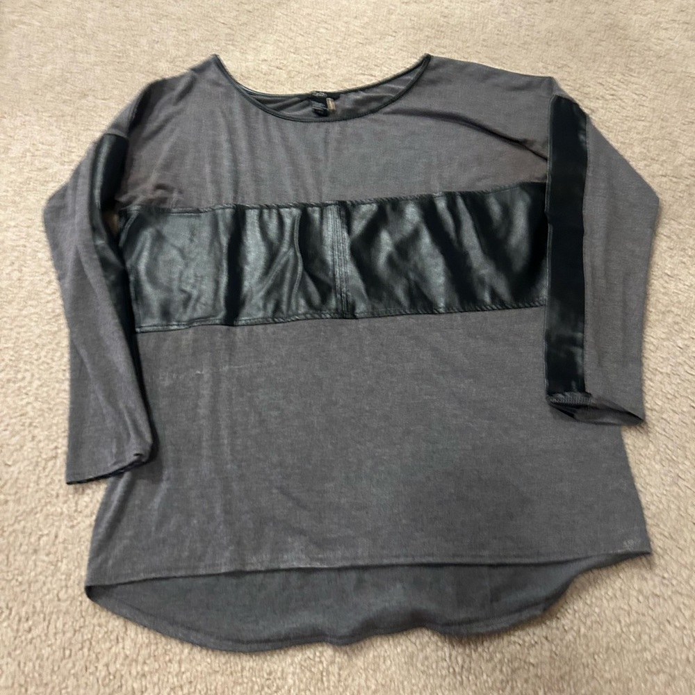 Large Rain Top with Leather Detail